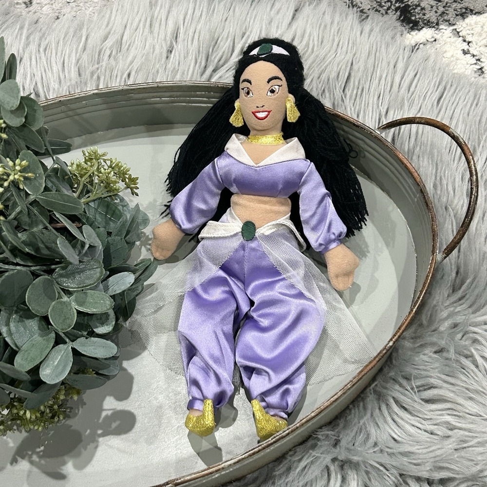Vintage Disney Store Aladdin Princess JASMINE Bean Bag Plush 10 inch